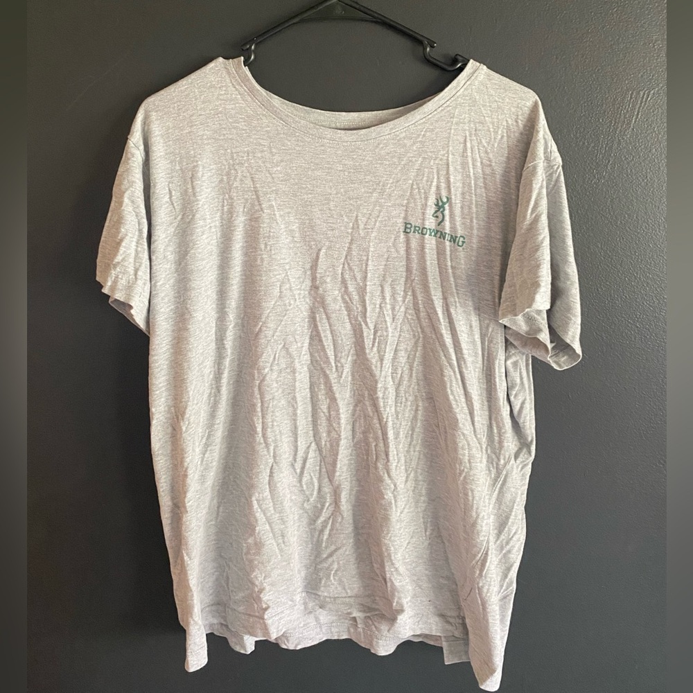 Browning Gray Short Sleeve Tee Classic Crew Neck